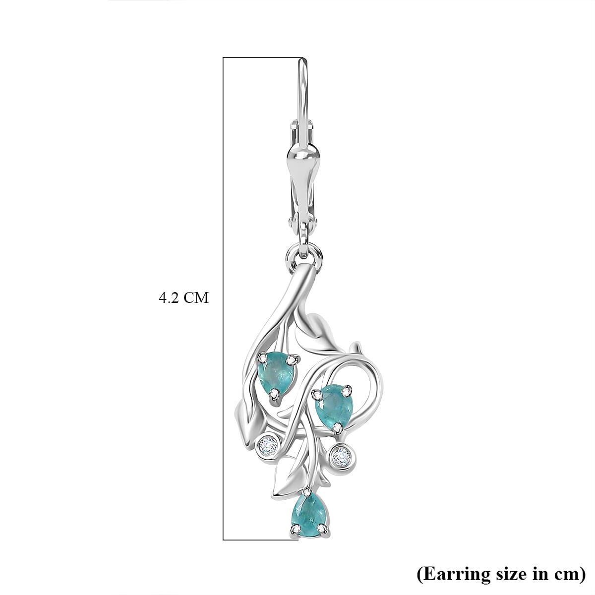Grandidierite &amp; Natural Zircon Dangle Earrings in Rhodium Overlay Sterling Silver 1.03 Ct 7801296 5