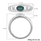 Grandidierite and Natural Zircon Ring in Platinum Overlay Sterling Silver