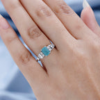 Grandidierite and Natural Zircon Ring in Platinum Overlay Sterling Silver 1.52 Ct.