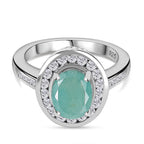Grandidierite & Natural Zircon Ring in Rhodium Overlay Sterling Silver 2.69 Ct,Silver Wt. 5.0 Gms
