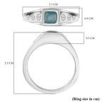 Grandidierite & Natural Zircon 7 Stone Ring in Rhodium Overlay Sterling Silver