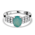 Grandidierite & Natural Zircon Ring in Rhodium Overlay Sterling Silver 1.60 Ct