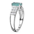 Grandidierite & Natural Zircon Ring in Rhodium Overlay Sterling Silver 1.60 Ct