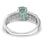 Grandidierite & Natural Zircon Ring in Rhodium Overlay Sterling Silver 1.60 Ct
