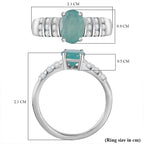 Grandidierite & Natural Zircon Ring in Rhodium Overlay Sterling Silver 1.60 Ct
