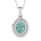 Grandidierite & Natural Zircon Pendant with Chain (Size 20) in Rhodium Overlay Sterling Silver 2.53 Ct, Silver Wt. 5.14 Gms