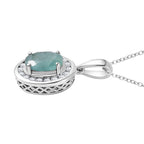 Grandidierite & Natural Zircon Pendant with Chain (Size 20) in Rhodium Overlay Sterling Silver 2.53 Ct, Silver Wt. 5.14 Gms