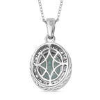 Grandidierite & Natural Zircon Pendant with Chain (Size 20) in Rhodium Overlay Sterling Silver 2.53 Ct, Silver Wt. 5.14 Gms