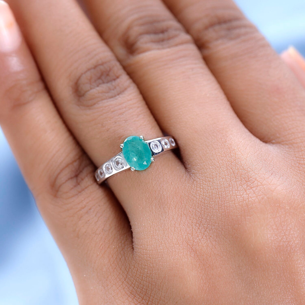 Grandidierite and Natural Zircon Ring in Platinum Overlay Sterling Silver 1.75 Ct 7570932 2