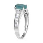 Grandidierite and Natural Zircon Ring in Platinum Overlay Sterling Silver 1.75 Ct
