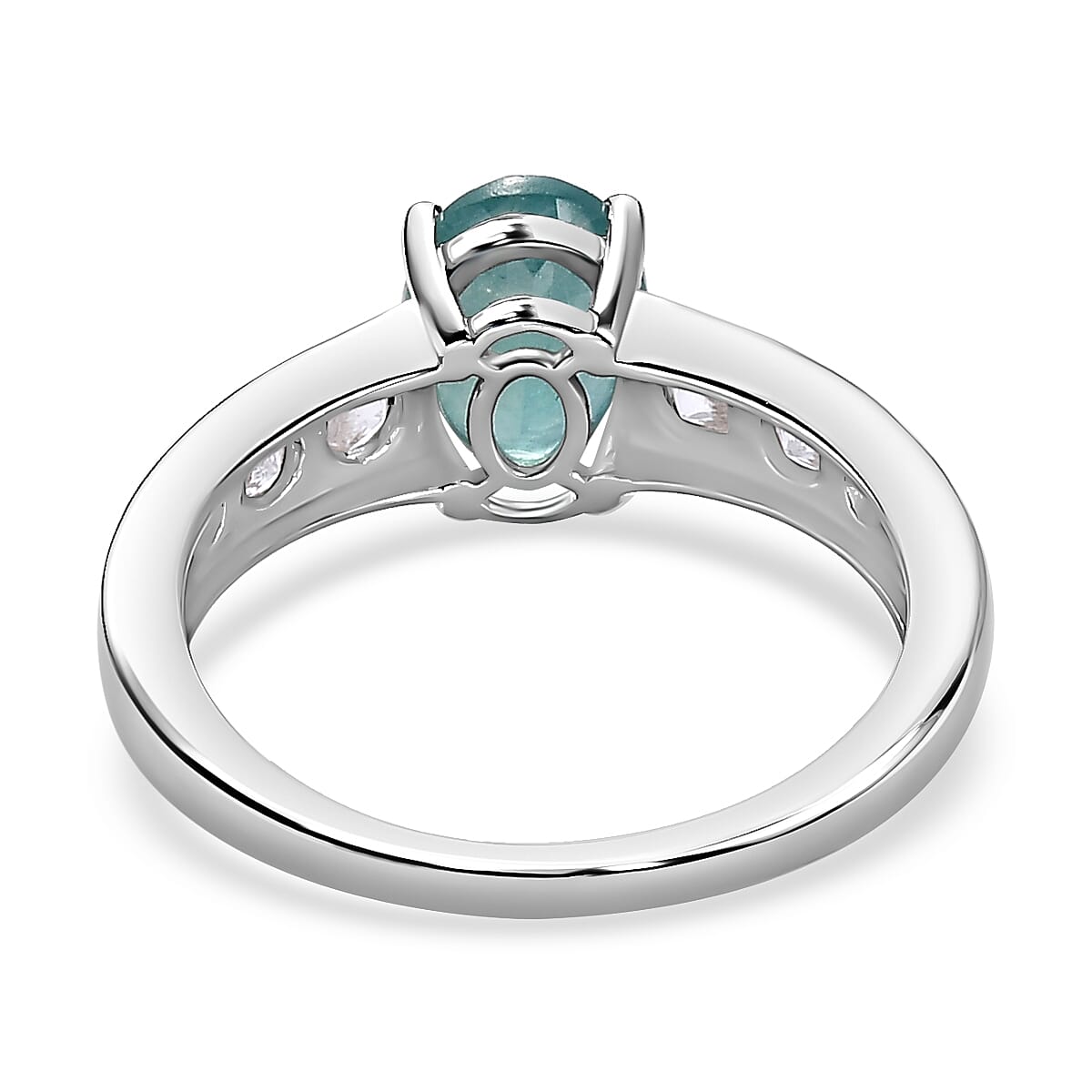 Grandidierite and Natural Zircon Ring in Platinum Overlay Sterling Silver 1.75 Ct 7570932 4