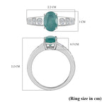 Grandidierite and Natural Zircon Ring in Platinum Overlay Sterling Silver 1.75 Ct