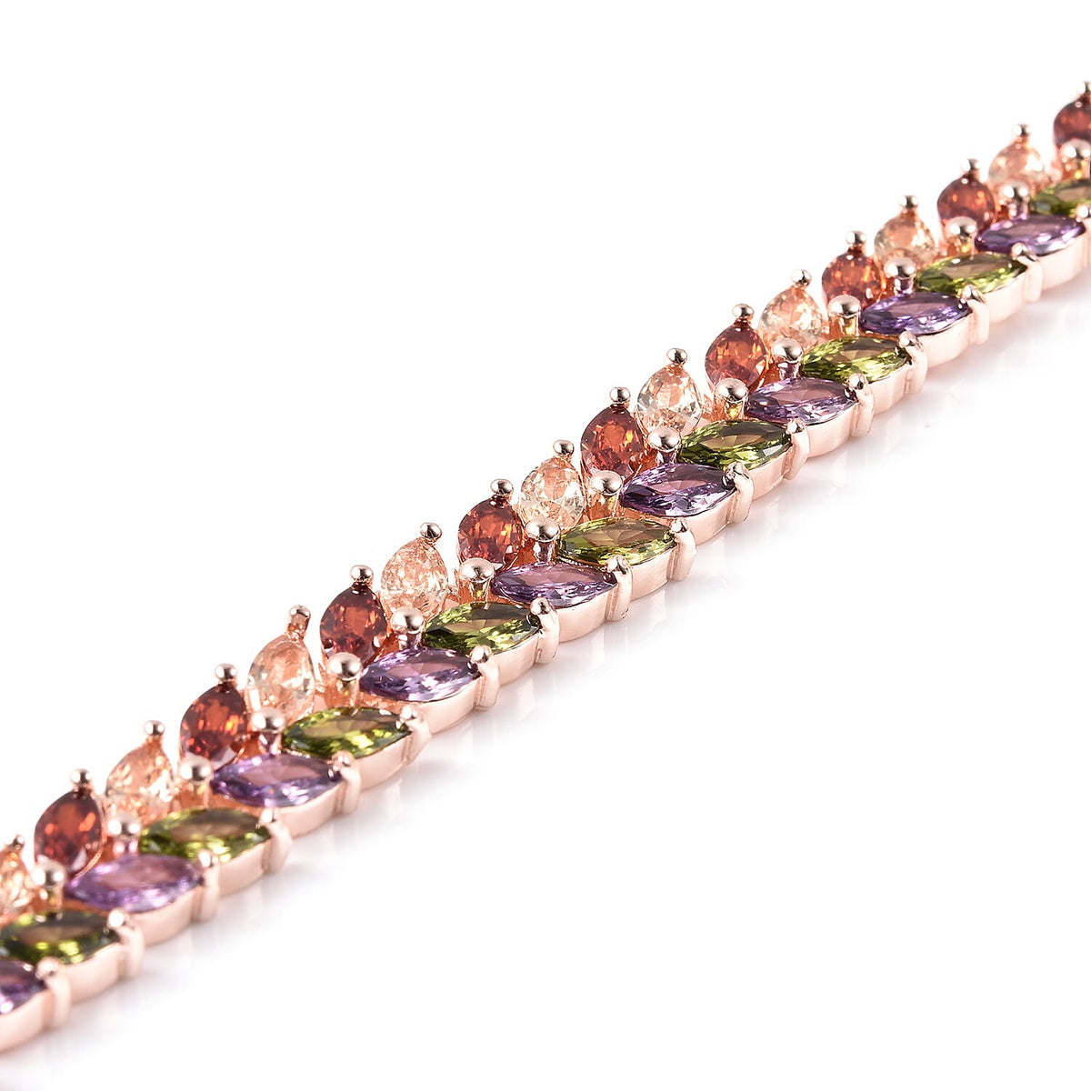 Greek Leaf Vine Inspired Multi Coloured Cubic Zirconia Bracelet in Size 7.76 6019057 3