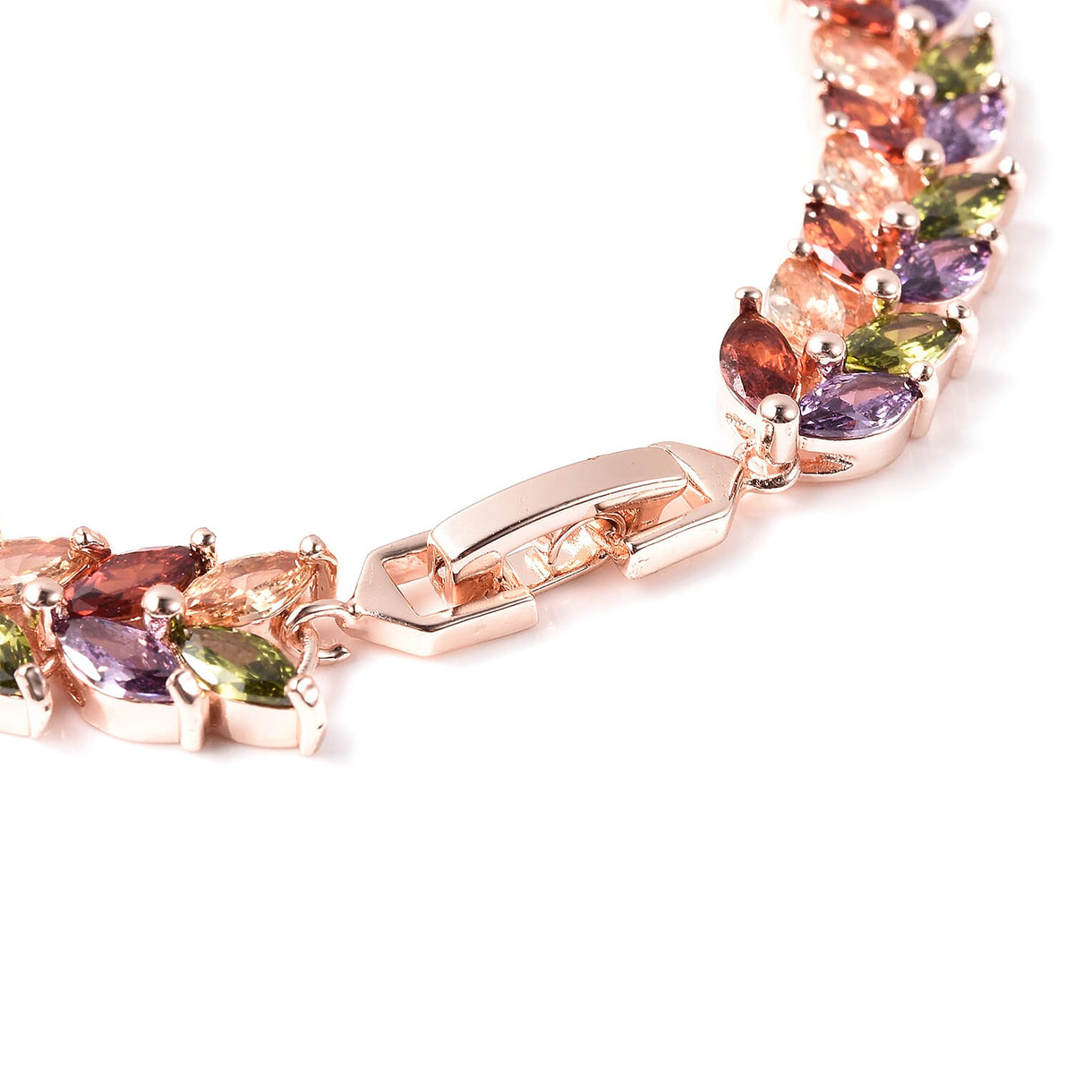 Greek Leaf Vine Inspired Multi Coloured Cubic Zirconia Bracelet in Size 7.76 6019057 4