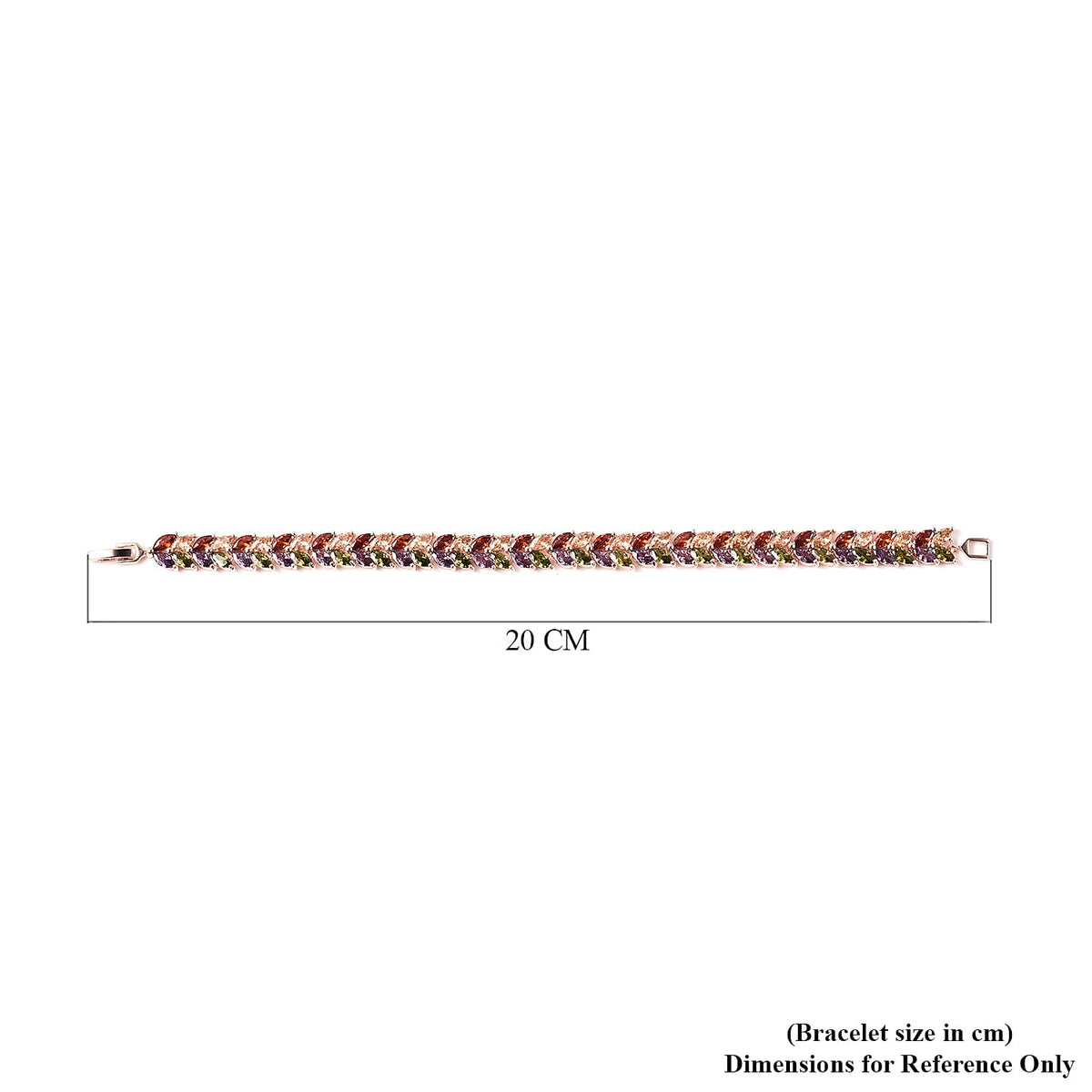 Greek Leaf Vine Inspired Multi Coloured Cubic Zirconia Bracelet in Size 7.76 6019057 5