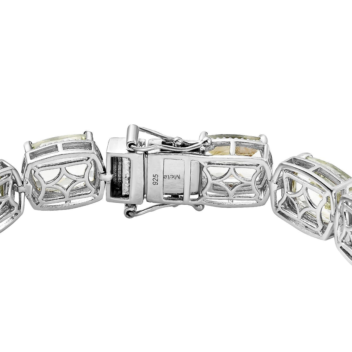 Green Amethyst Bracelet (Size - 7.5) in Platinum Plated Sterling Silver 45.27 Ct, Silver Wt. 18.69 Gms 7012556 4