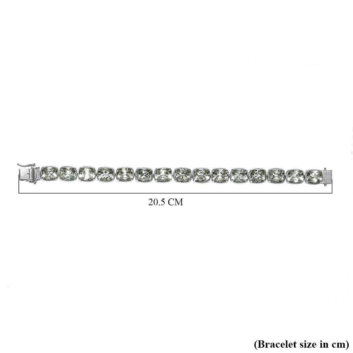 Green Amethyst Bracelet (Size - 7.5) in Platinum Plated Sterling Silver 45.27 Ct, Silver Wt. 18.69 Gms 7012556 5