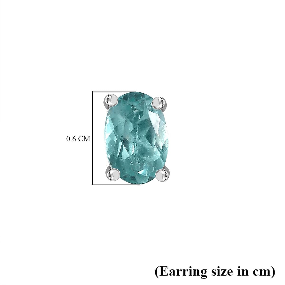 Green Apatite Solitaire Stud Earrings in Platinum Overlay Sterling Silver 7795902 5