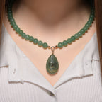 Green Aventurine Butterfly Necklace (Size 18 - 2 Ext) with Lobster Clasp 230.00 Ct.