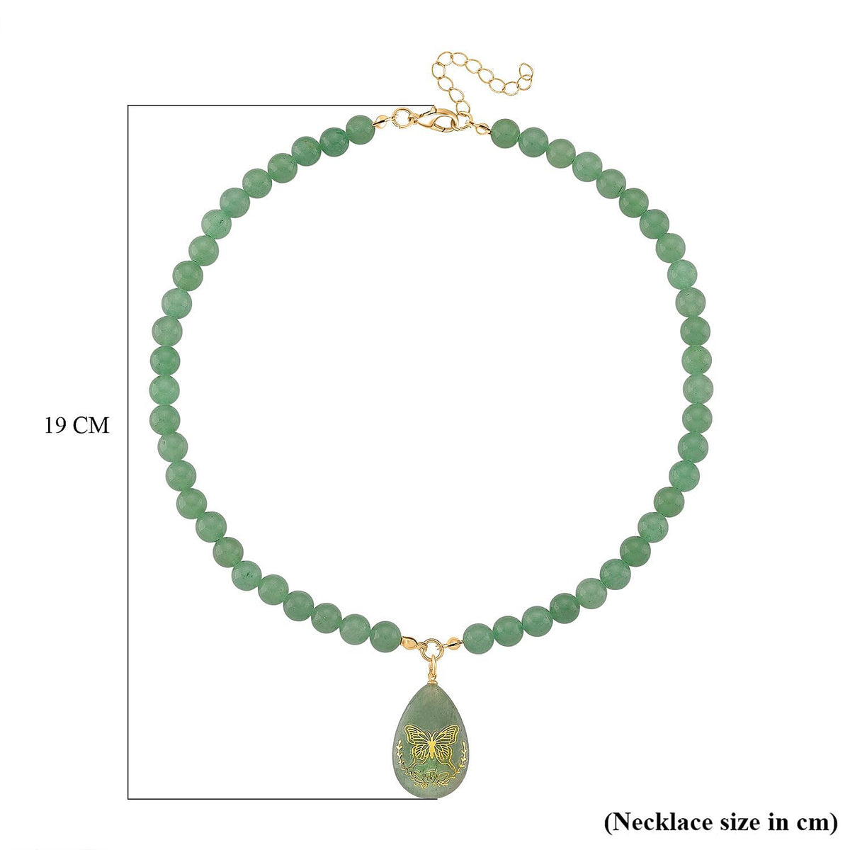 Green Aventurine Butterfly Necklace (Size 18 - 2 Ext) with Lobster Clasp 230.00 Ct. 8181182 6