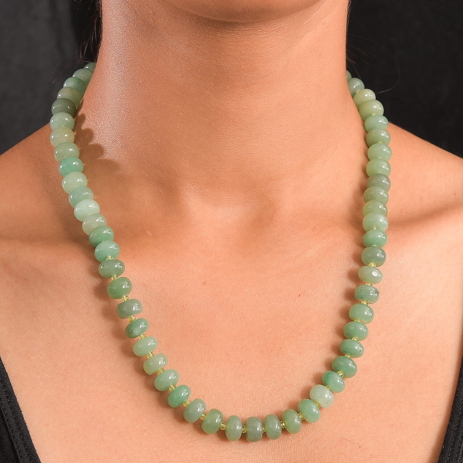 Green Aventurine &amp; Peridot Necklace (Size - 20) 310.00 Ct. 8181189 3