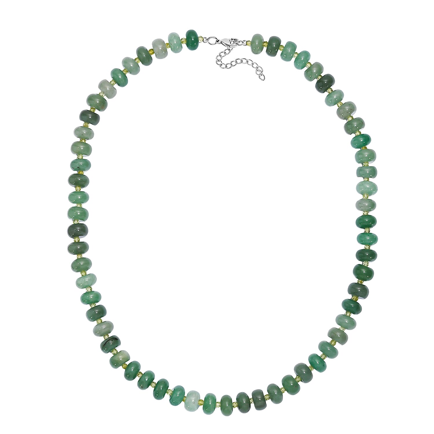 Green Aventurine &amp; Peridot Necklace (Size - 20) 310.00 Ct. 8181189 4