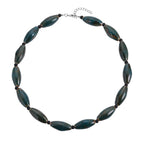 Simulated Green Jasper and Simulated Black Spinel Beads Necklace (Size - 24)