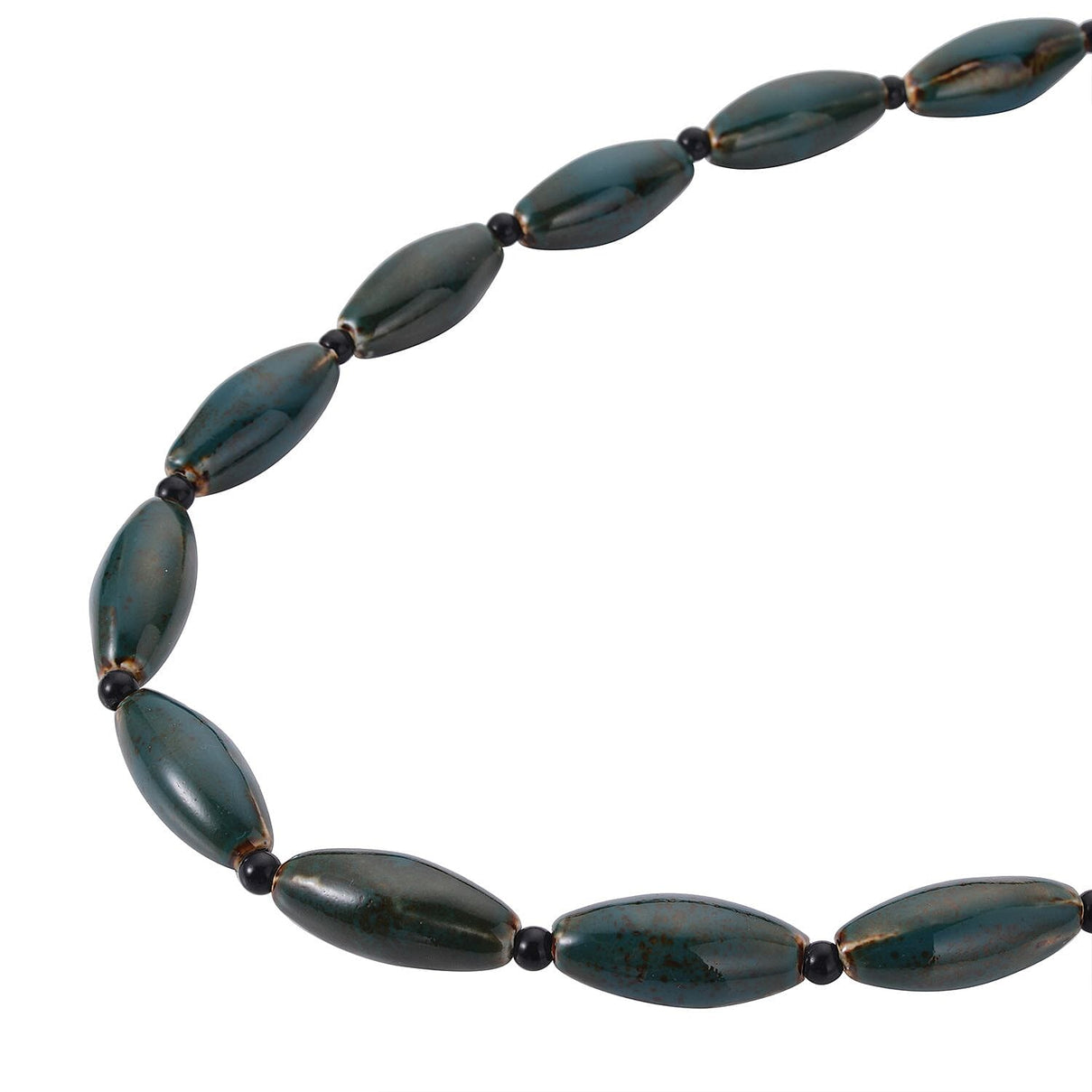Simulated Green Jasper and Simulated Black Spinel Beads Necklace (Size - 24) 7163870 3