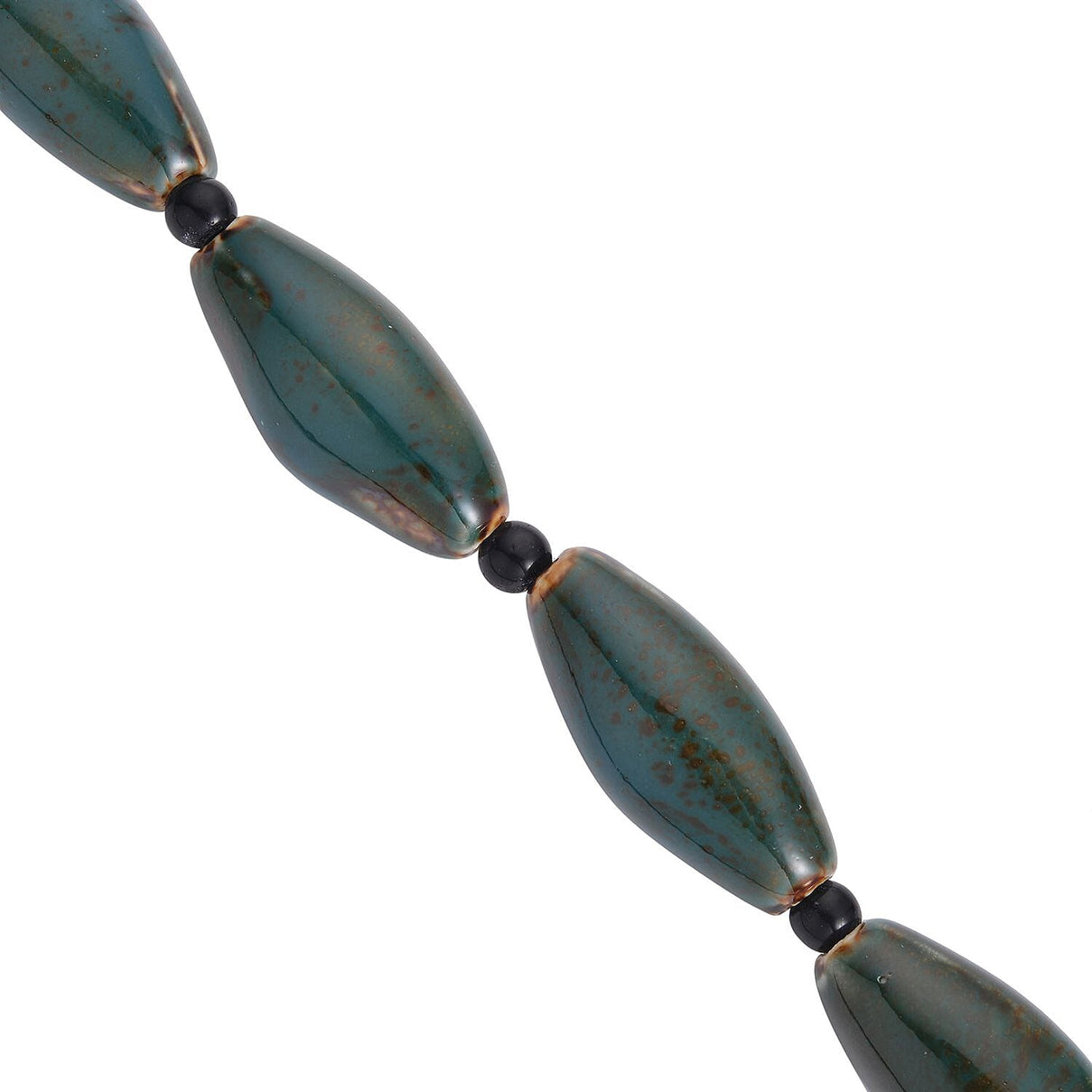 Simulated Green Jasper and Simulated Black Spinel Beads Necklace (Size - 24) 7163870 4