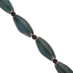 Simulated Green Jasper and Simulated Black Spinel Beads Necklace (Size - 24)