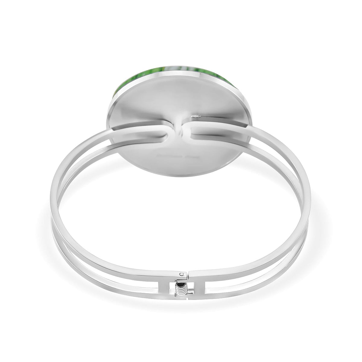 Green Colour Murano Style Glass Bangle (Size 6.5) in White Tone 25.00 Ct. V32515289 4