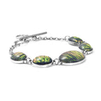 Simulted Green Opal Bracelet (Size - 7) in Stainless Steel