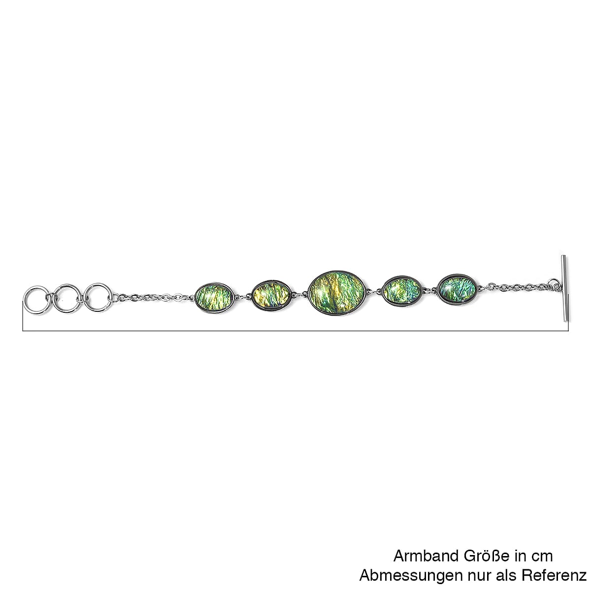 Simulted Green Opal Bracelet (Size - 7) in Stainless Steel 7084599 5