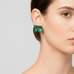 Blue Crystal Earring with Push Back