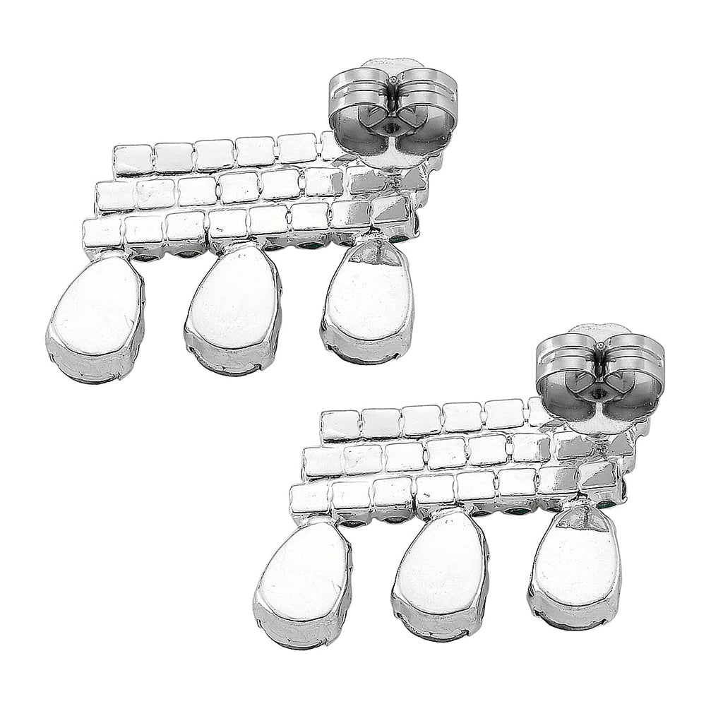 Blue Crystal Earring with Push Back