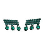 Blue Crystal Earring with Push Back