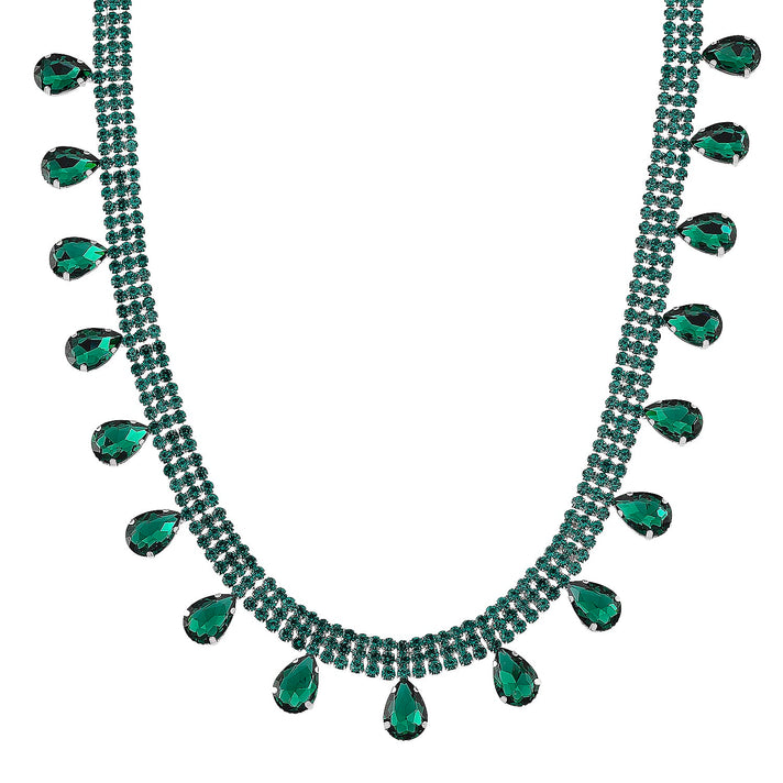 Green Crystal Necklace (Size - 16+3) V32621085 1