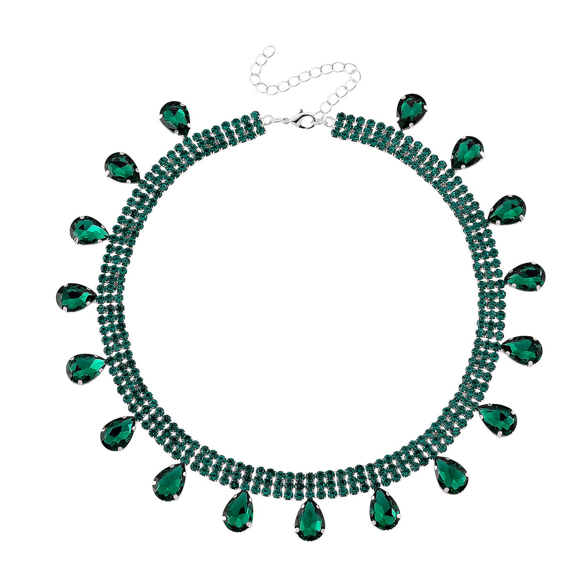 Green Crystal Necklace (Size - 16+3) V32520649 4