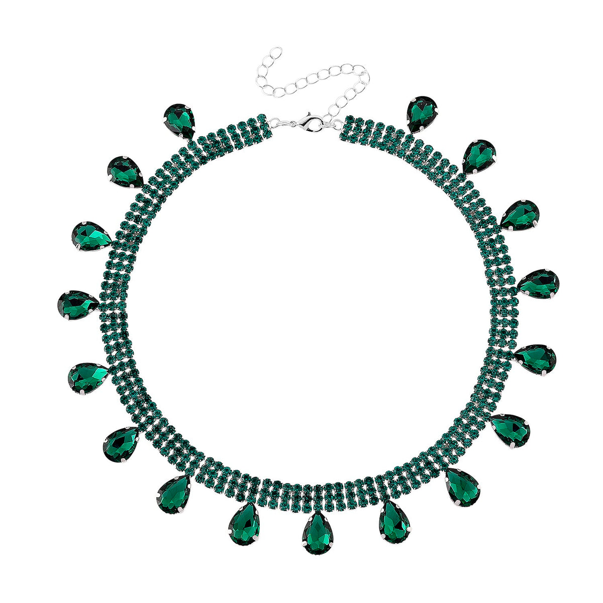 Green Crystal Necklace (Size - 16+3) V32520649 4