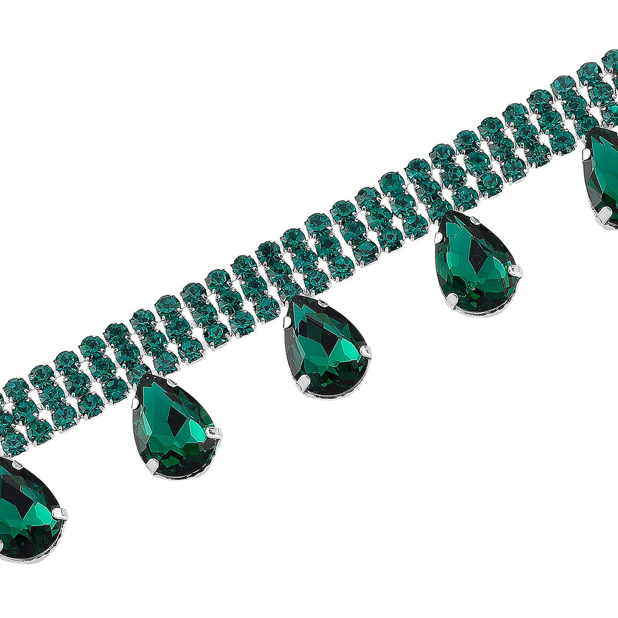 Green Crystal Necklace (Size - 16+3) V32520649 5