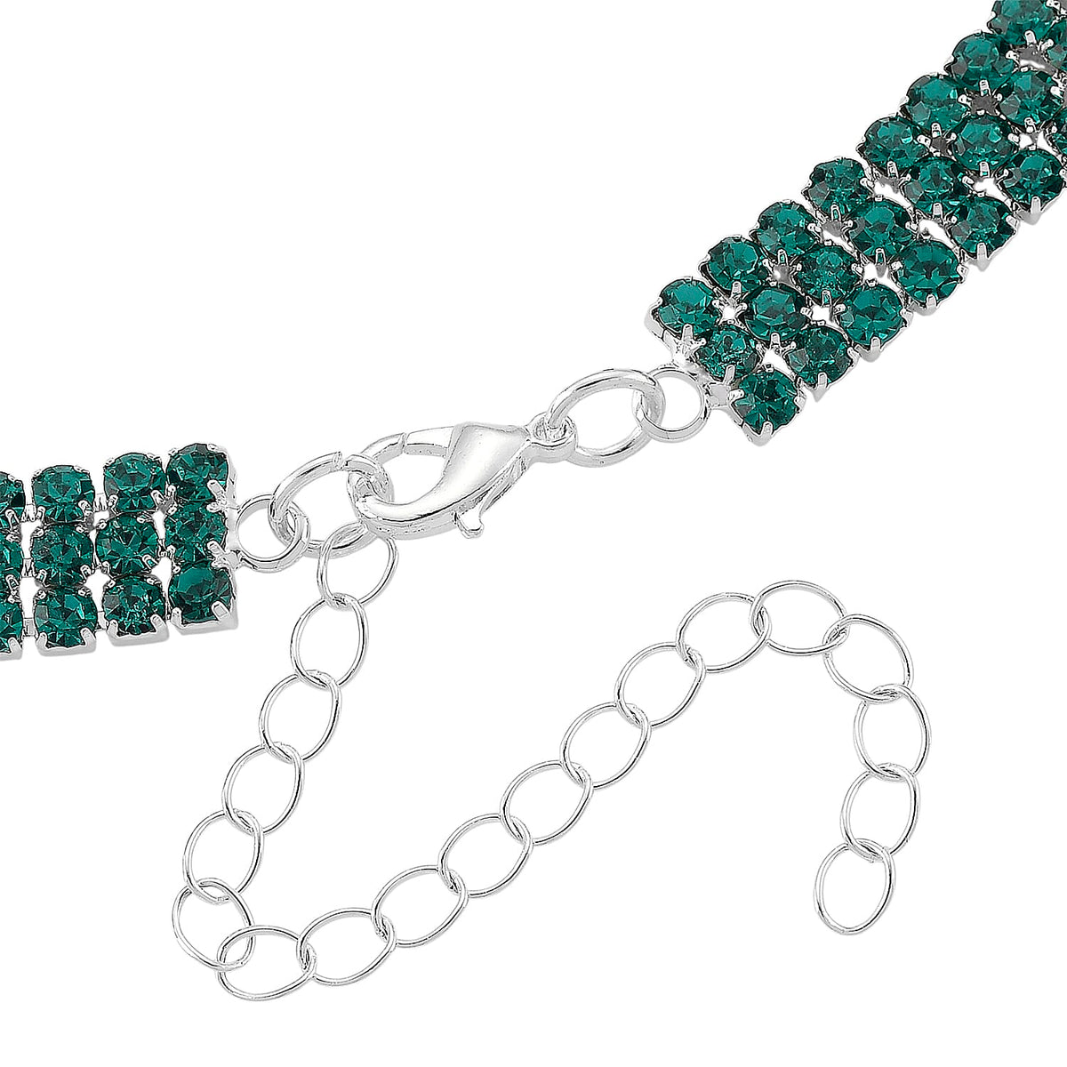 Green Crystal Necklace (Size - 16+3) V32520649 6