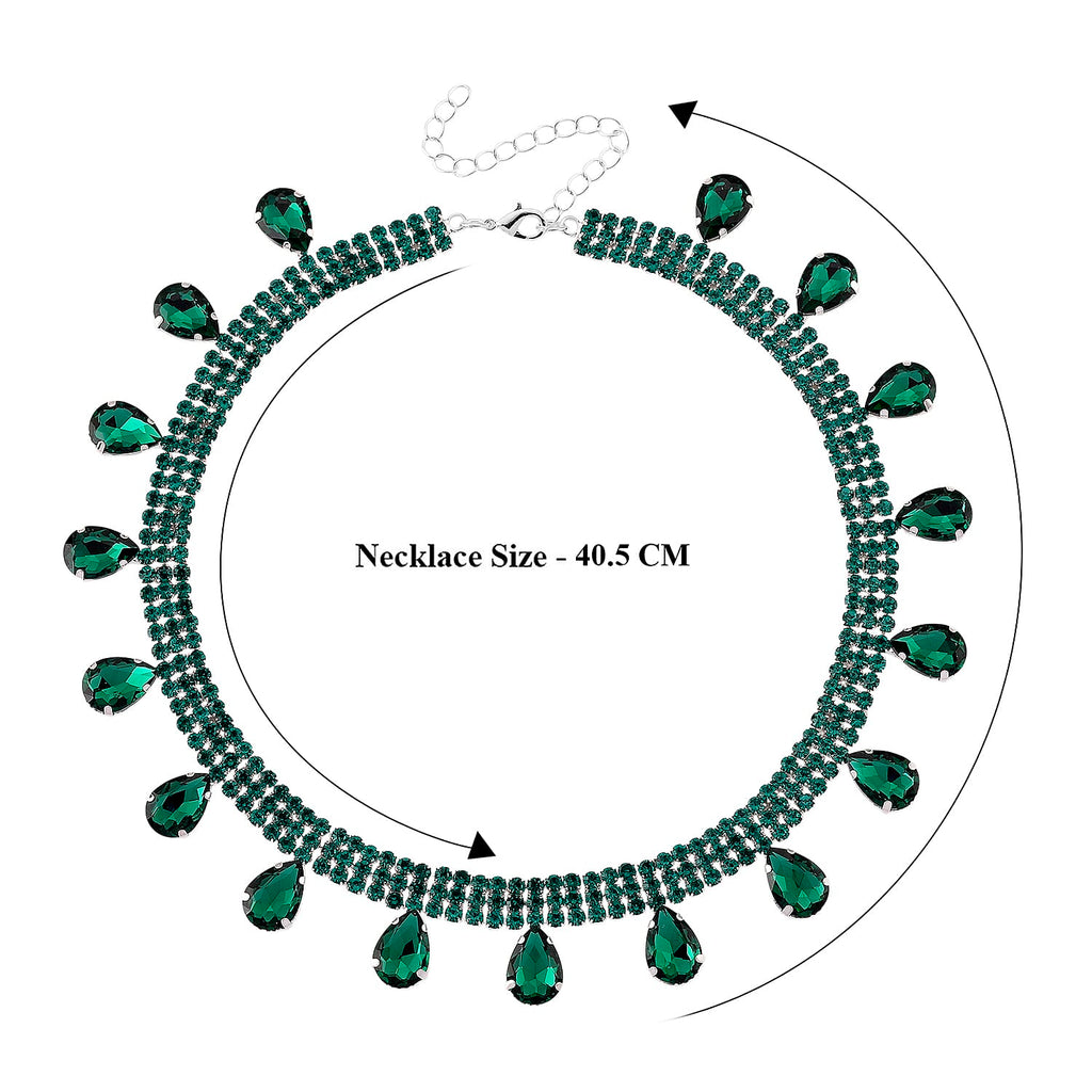 Green Crystal Necklace (Size - 16-3)