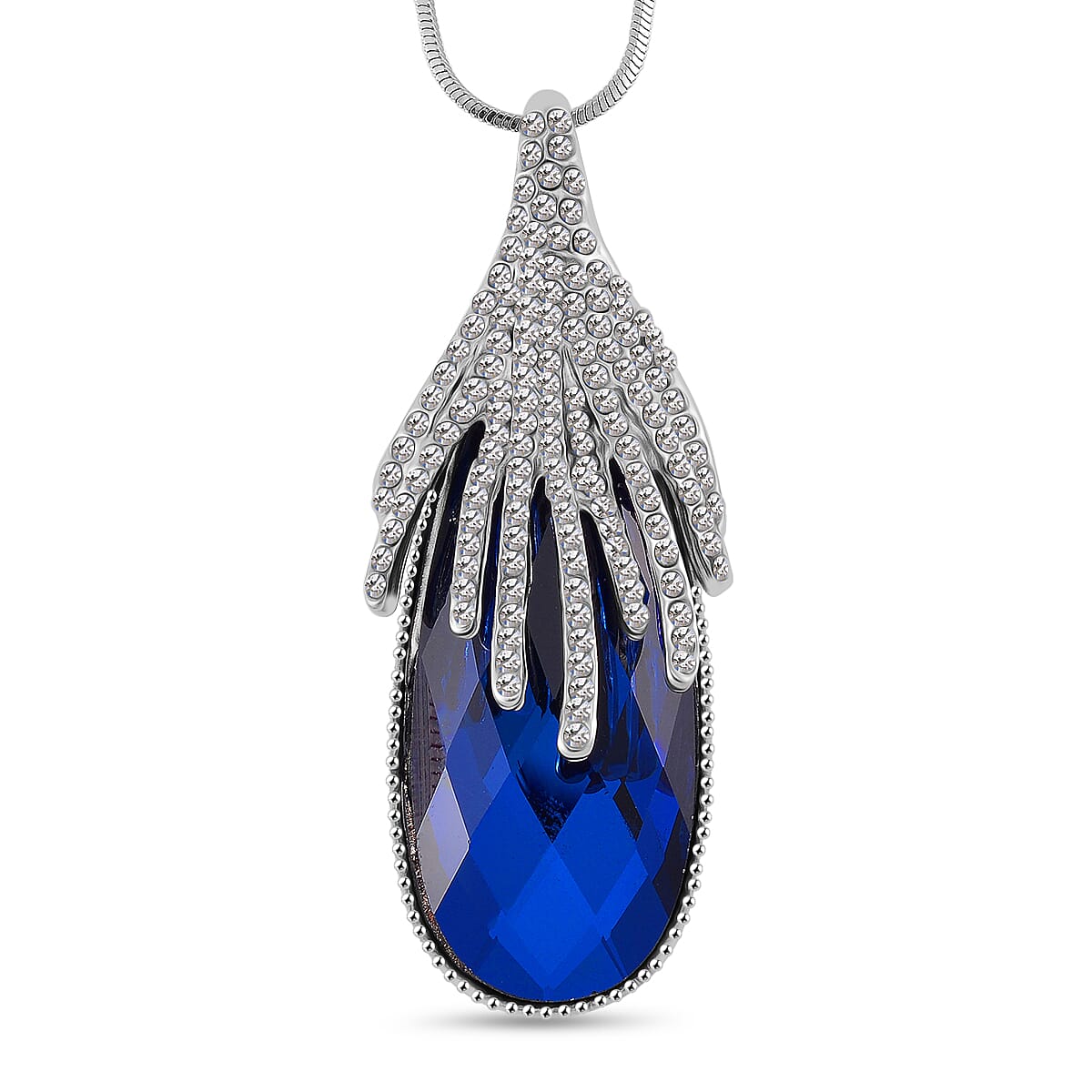 Blue &amp; White Crystal Necklace (Size - 24) 7932417 0