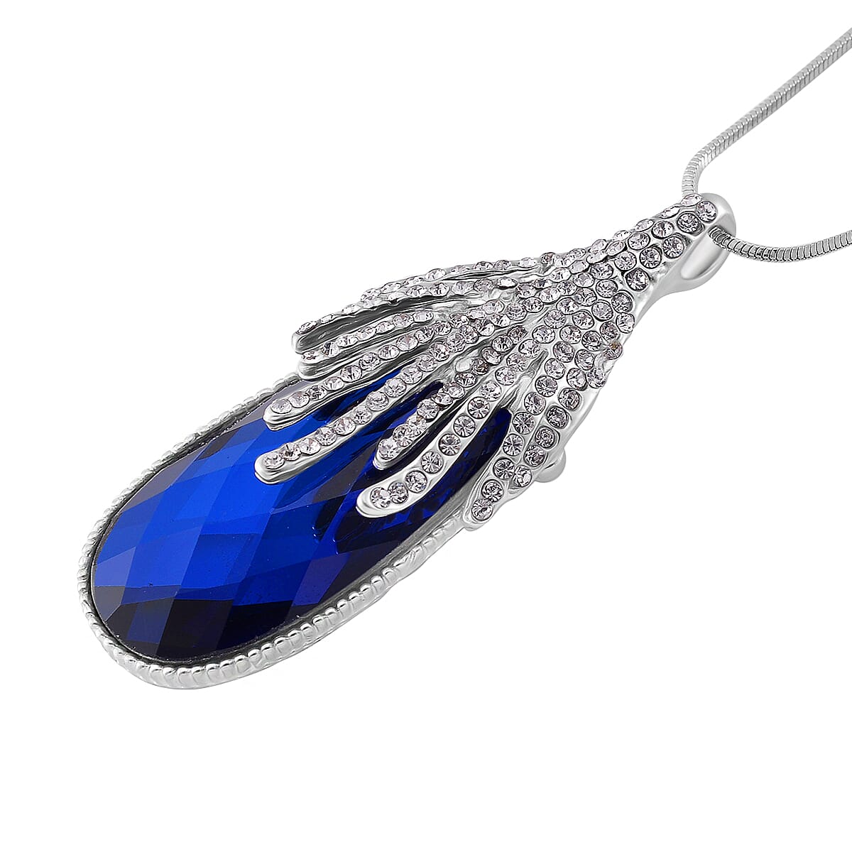 Blue &amp; White Crystal Necklace (Size - 24) 7932417 3