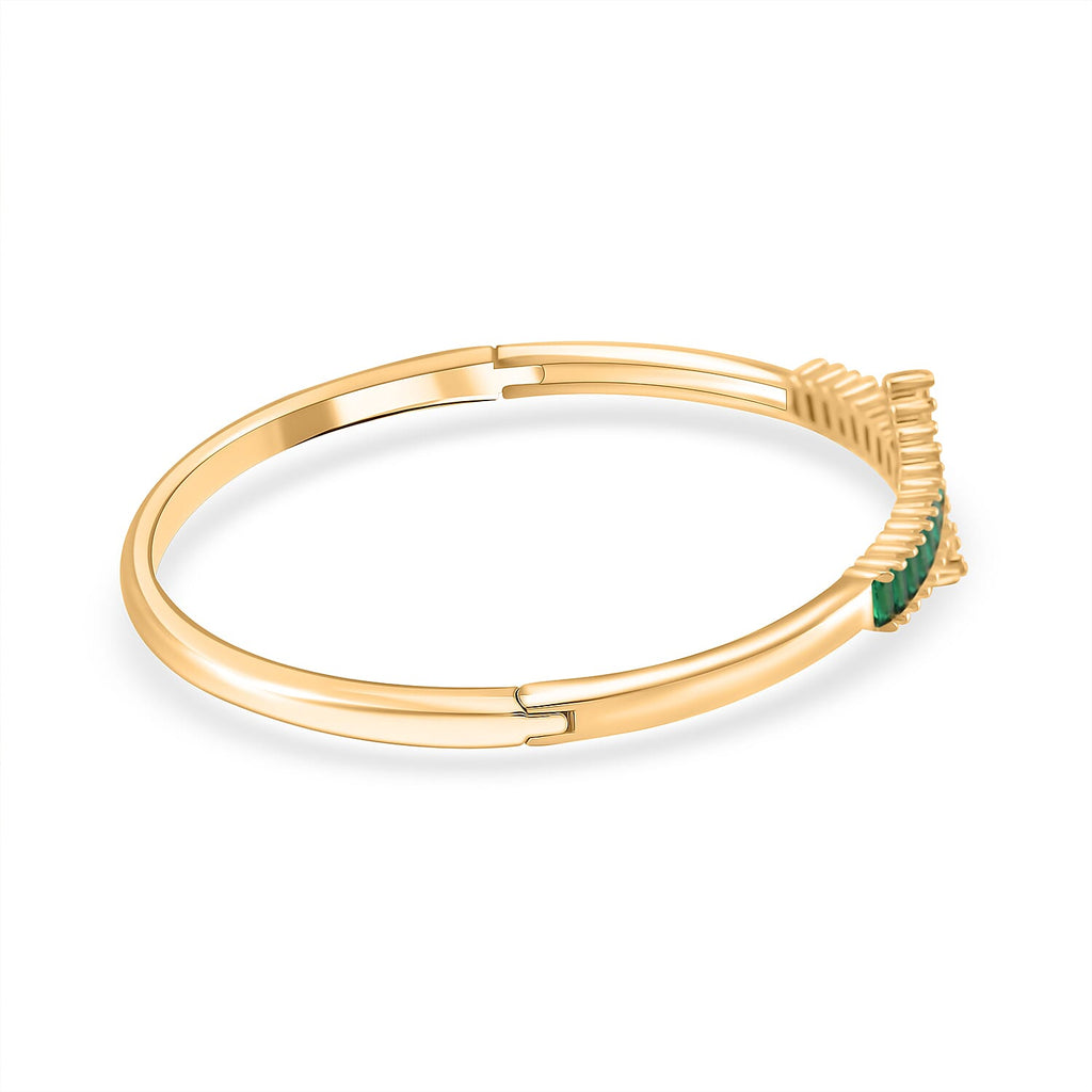 Green Cubic Zirconia  Bangle (Size 7.5)  5.0 Ct.
