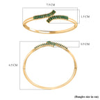 Green Cubic Zirconia  Bangle (Size 7.5)  5.0 Ct.
