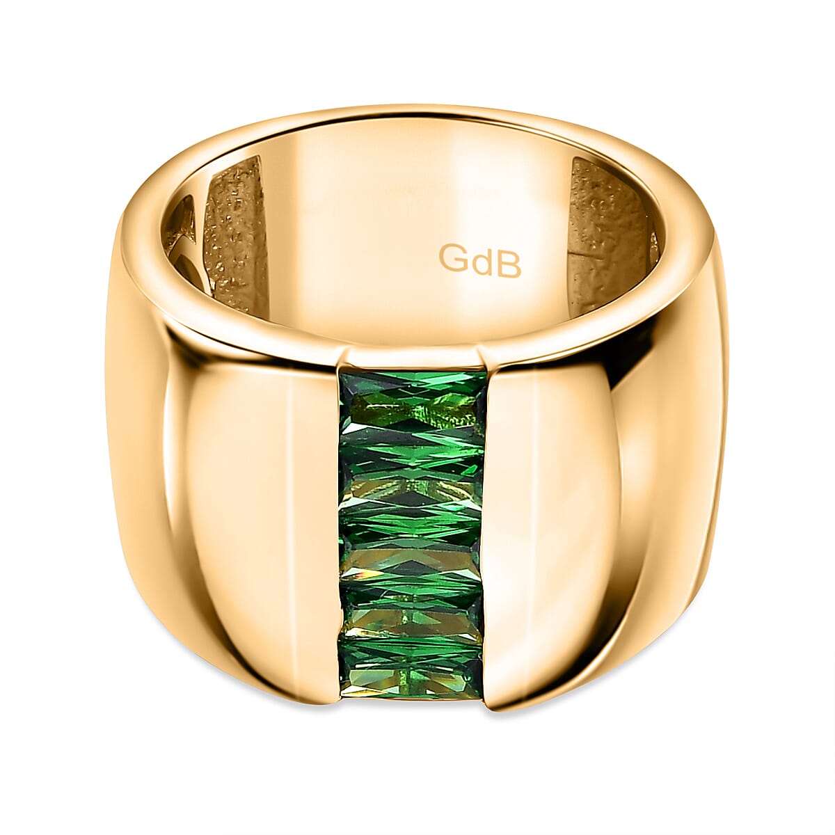 Green Cubic Zirconia Ring in Yellow Gold Plated 1.64 Ct. 8119334 0