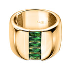 Green Cubic Zirconia Ring in Yellow Gold Plated 1.64 Ct.