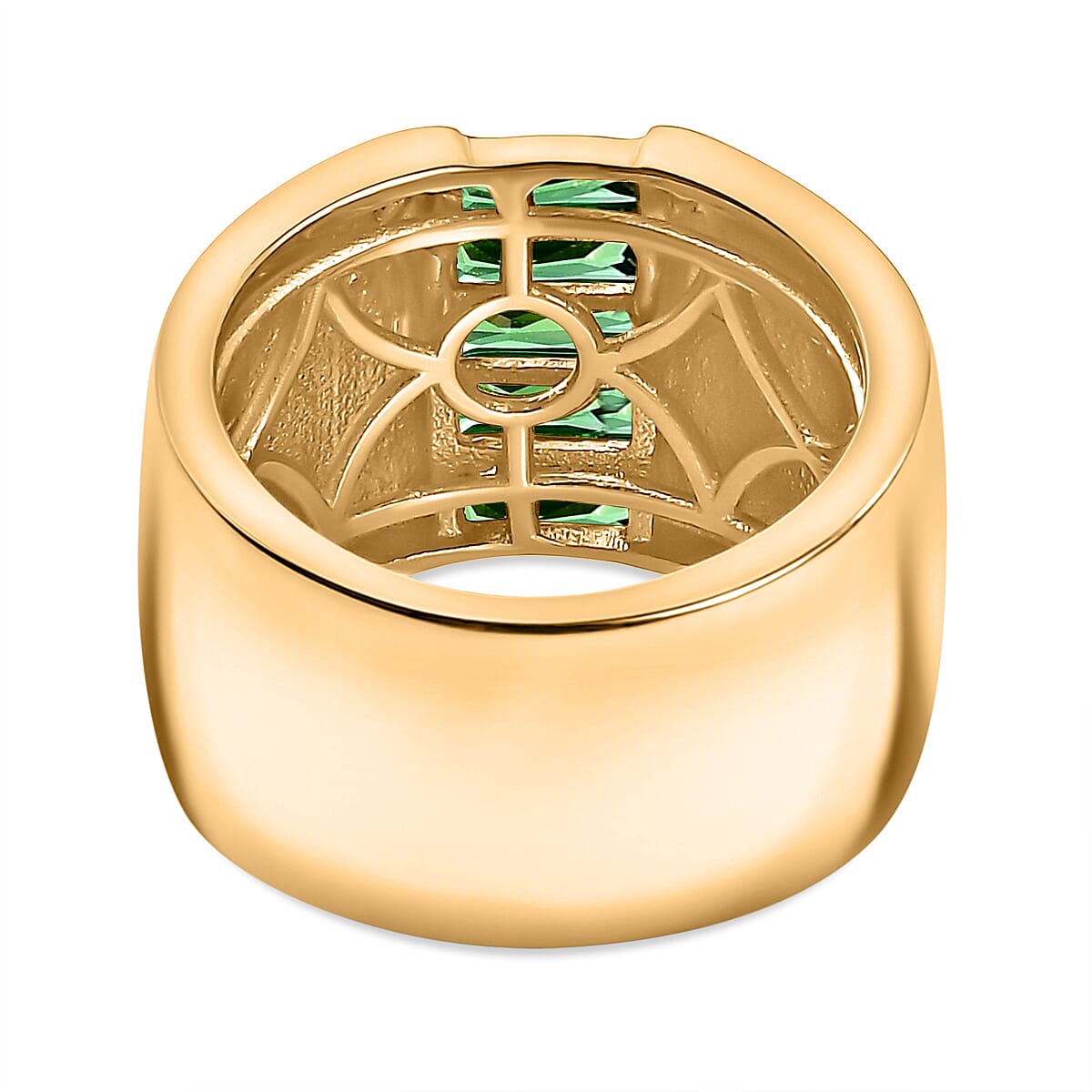 Green Cubic Zirconia Ring in Yellow Gold Plated 1.64 Ct. 8119334 4
