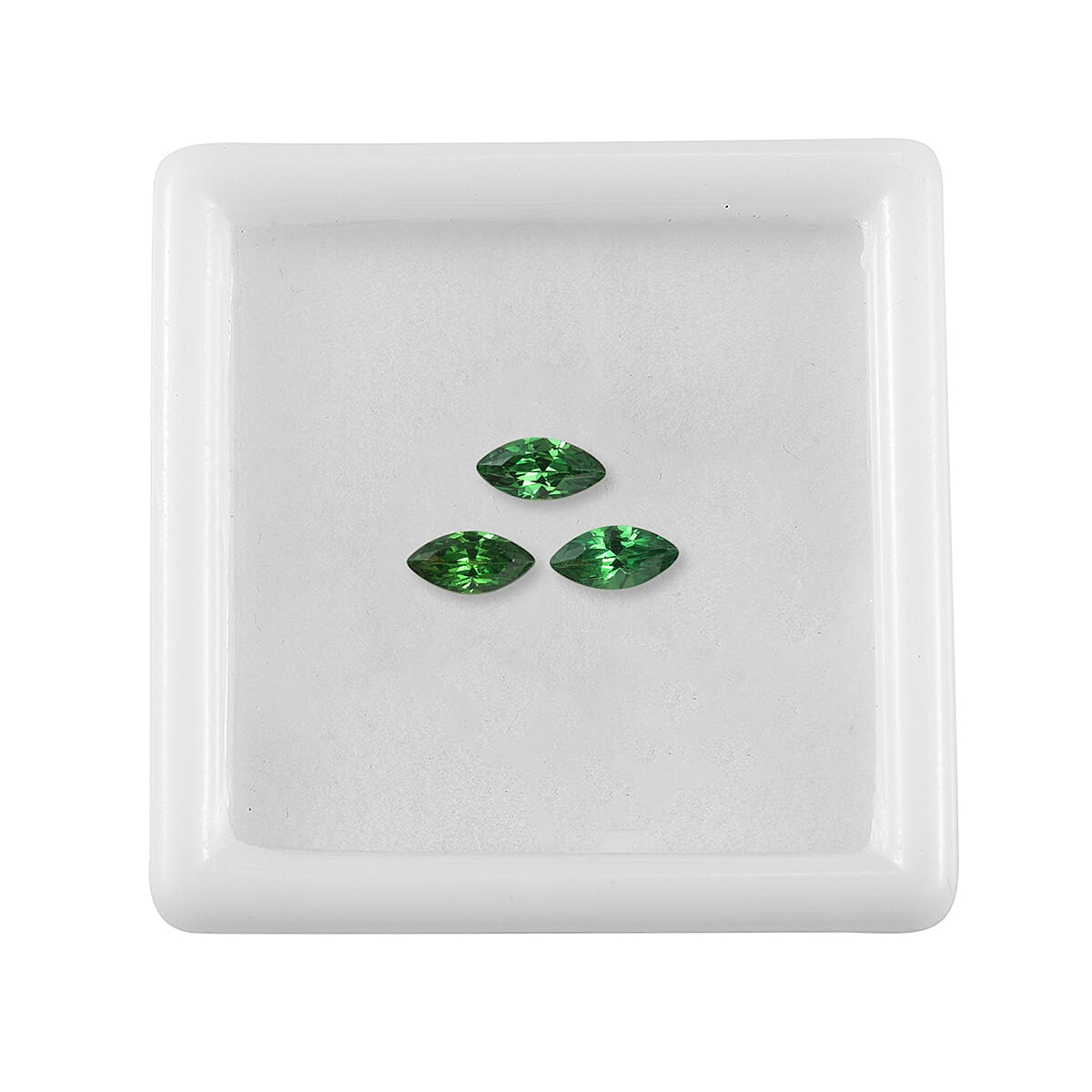Set of 3 Green Cubic Zirconia Loose Gemstones in Marquee Shape 0.96 Ct. 8062458 3
